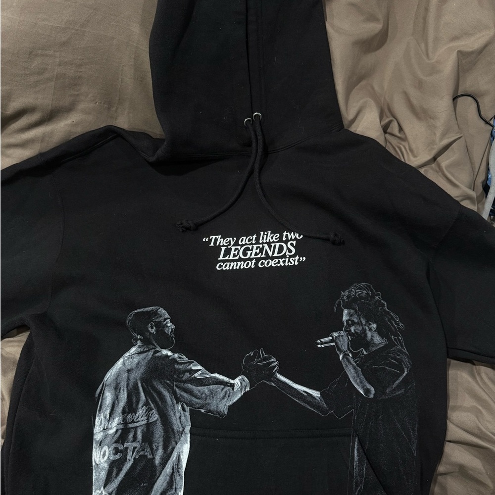 Black Graphic Hoodie with Legends Print